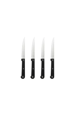 CASA Masterchef Juego De 4 Cuchillos Carne Negro| Cuchillos De Carne