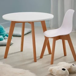 CASA Mathias Silla Para Ninos Blanco, Natural| Muebles Para Niños