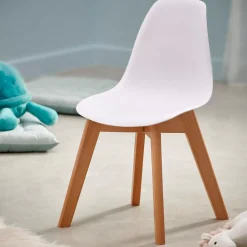 CASA Mathias Silla Para Ninos Blanco, Natural| Muebles Para Niños