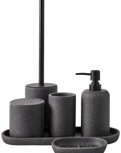 CASA Moon Dispensador De Jabon Negro, Gris Oscuro| Accesorios De Tocador
