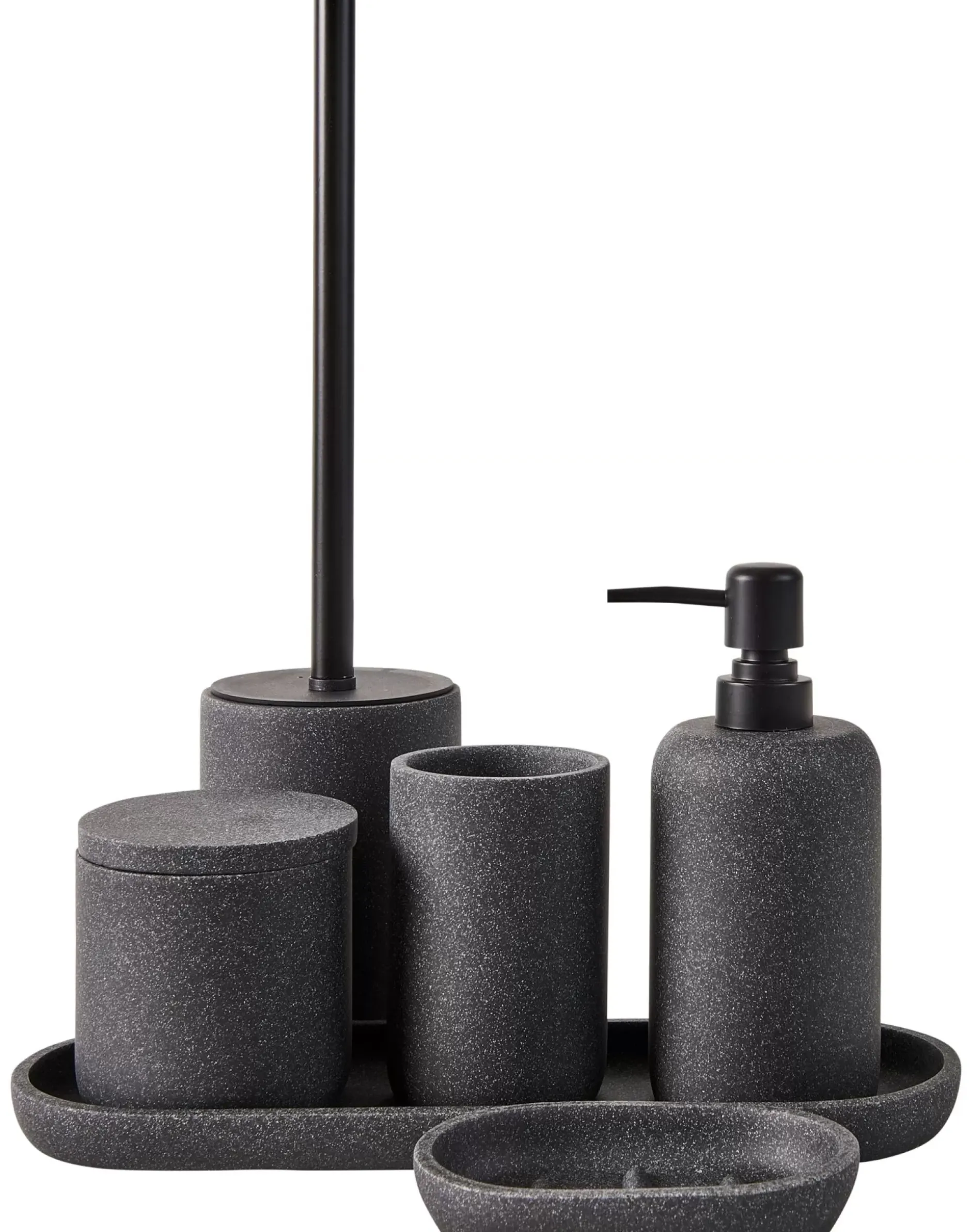 CASA Moon Dispensador De Jabon Negro, Gris Oscuro| Accesorios De Tocador