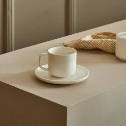 CASA Moon Taza Y Plato Blanco| Tazas