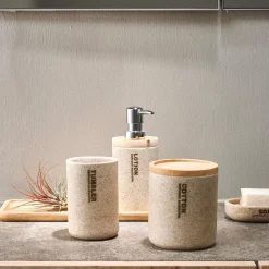 CASA New Resin Jabonera Natural| Accesorios De Tocador