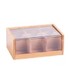 CASA Panda Caja Para Te 6 Compart. Transparente, Natural| Accesorios De Té