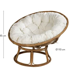 CASA Papasan Silla Natural, Blanco Apagado| Sillones