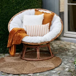 CASA Papasan Silla Natural, Blanco Apagado| Sillones