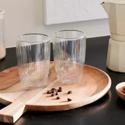 CASA Pausa Vaso De Doble Pared Juego De 2 Transparente| Vasos Para Té
