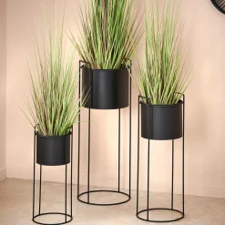 CASA Pluto Macetero Negro| Soportes Para Plantas