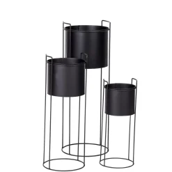 CASA Pluto Macetero Negro| Soportes Para Plantas