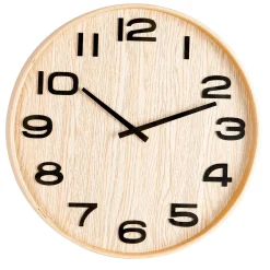 CASA Plywood Reloj De Pared Natural| Campanas