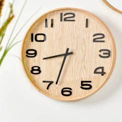 CASA Plywood Reloj De Pared Natural| Campanas