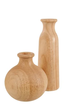 CASA Rubberwood Florero Decorativo Natural| Floreros