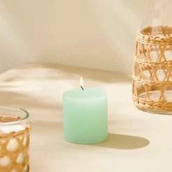 CASA Rustic Vela Estriada Menta| Velas