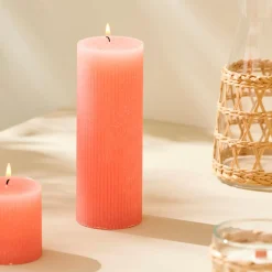 CASA Rustic Vela Estriada Naranja| Velas