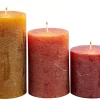CASA Rustic Velas Juego De 3 Marron, Rojo, Verde| Velas
