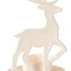 CASA Scandy Deer Soporte Para Vela Pequena Blanco, Natural| Soprortes Para Velitas