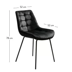 CASA Silka Silla De Comedor Negro| Sillas De Comedor