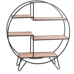 CASA Sirkel Estanteria De Pared Negro, Natural| Estanterías