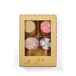 CASA Springtime Juego Para Cupcakes Juego De 48 Menta, Morado Claro| Moldes