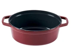 CASA Stew Olla Hierro Fundido Ovalado Rojo Oscuro| Ollas