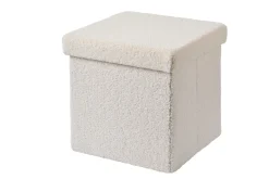 CASA Stor Puf Plegable Funcion Almac. Blanco| Pufs De Almacenaje