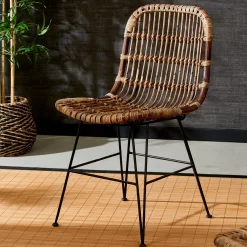 CASA Sumatra Silla De Comedor Negro, Marron| Sillas De Comedor