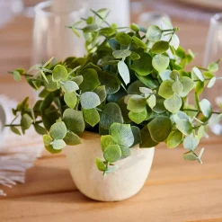CASA Terra Planta En Maceta Blanco, Verde| Plantas Artificiales