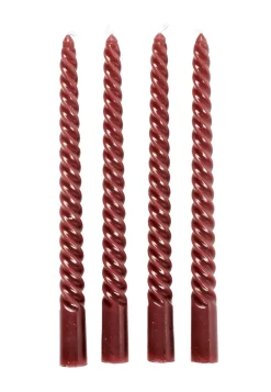 CASA Twist Velas Retorcidas Juego De 4 Rojo| Velas