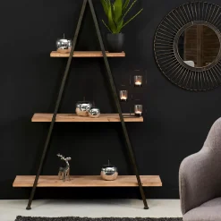 CASA Vermont Estanteria De Pared Negro, Natural| Estanterías