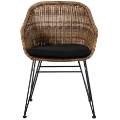 CASA Vienna Silla Comedor Negro, Natural| Sillas De Jardín