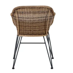 CASA Vienna Silla Comedor Negro, Natural| Sillas De Jardín