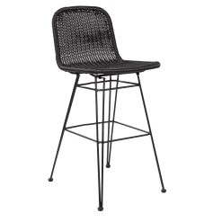CASA Vienna Silla De Bar Negro| Sillas De Jardín