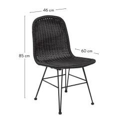 CASA Vienna Silla De Comedor Negro| Sillas De Jardín