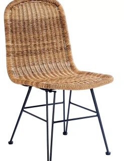 CASA Vienna Silla De Comedor Negro, Natural| Sillas De Jardín