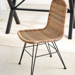 CASA Vienna Silla De Comedor Negro, Natural| Sillas De Jardín