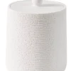 CASA White Elegance Soporte De Algodones Con Tapa Blanco| Accesorios De Tocador