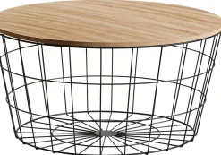 CASA Wire Xl Mesa Auxiliar Xl Negro, Natural| Mesas De Salón