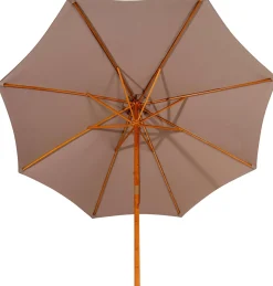 CASA Wood Parasol Sin Pie Taupe| Parasoles