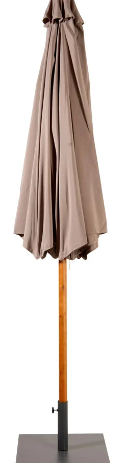 CASA Wood Parasol Sin Pie Taupe| Parasoles
