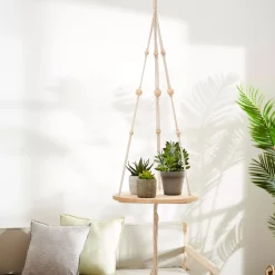 CASA Woody Mesa Para Plantas Pendiente Natural| Colgadores Para Plantas