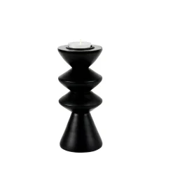 CASA Zigzag Soporte Para Vela Pequena Negro| Soprortes Para Velitas