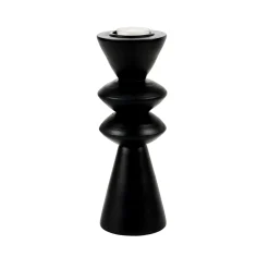 CASA Zigzag Soporte Para Vela Pequena Negro| Soprortes Para Velitas